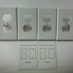 4 PCS Outlet Wall Plate LED Lights with sensor