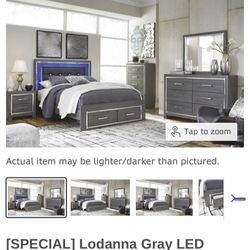 Queen Size Bedroom Set Includes Bed With Headboard , Dresser With Mirror , Chest 