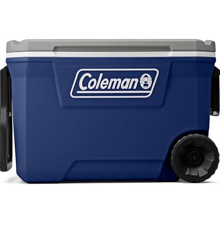 Coleman 316 Series Insulated Portable Cooler with Heavy Duty Wheels, Leak-Proof Wheeled Cooler with 100+ Can Capacity, Keeps Ice for up to 5 Days, Gre