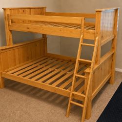 Wood Twin Over Full Bunk Bed 