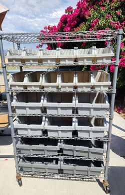 Commercial Bin Rack With Wheels