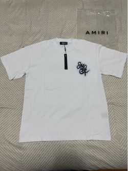 White and blue Amiri rhinestone shirt