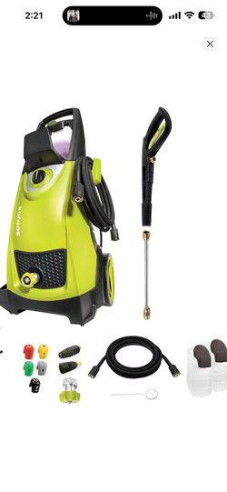 Sun Joe Electric Pressure Washer, Portable 14.5 Amp Corded Power Washer with Wheels, Fixed Brush, Turbo Nozzle and 5 Hose Nozzles, SPX3000-PK1, Green