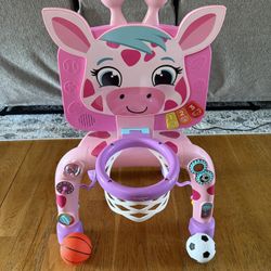 Giraffe Basketball Hoop And Soccer Goal Activity Center