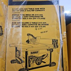 Dewalt 8-1/4 Table Saw With 24-1/2 Rip Capacity 