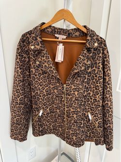 Philosophy Woman Leopard Print Moto Jacket – Size 3X – New with Tags