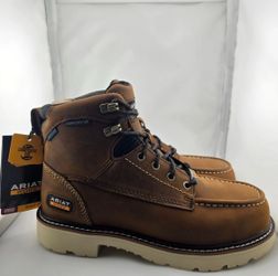 Ariat Rebar Lift 6’ Boots H20 Comp Toe Mens Size 10 Distressed Brown Round Toe