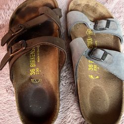 Birkenstock’s Lot Of 2 Strappy Sandals