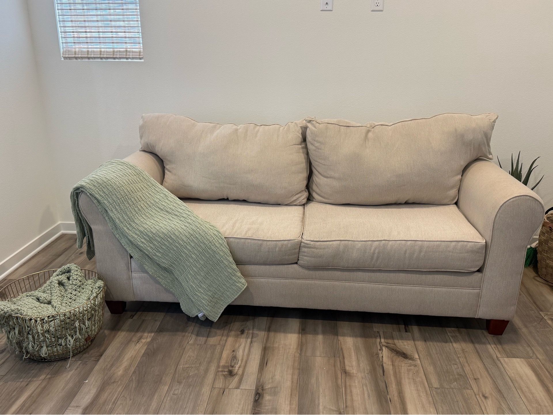 Sofa Bed Queen Gel Mattress Sleeper/Beige