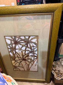 Framed Botanical Palm Tree Painting