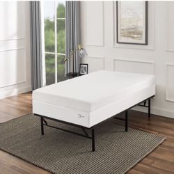 Easy Assembly Smart Box Spring, Twin Bed, Frame And Mattress