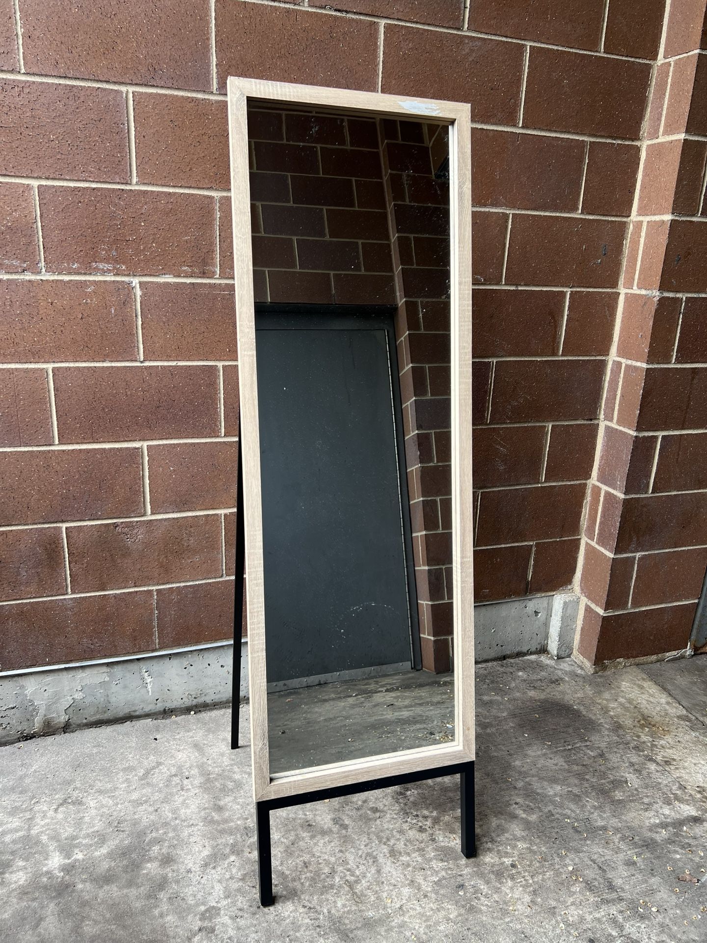 Full Length Leaner Mirror with Wooden Frame