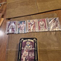 Babe ruth, metallic impressions, five all metal cards