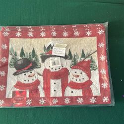 St Nicholas Square Snowman Placemats 4 Total 