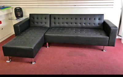 New Black Futon Sectional Sofa
