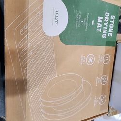 Stone Drying Mat And Bamboo Dish Rack 