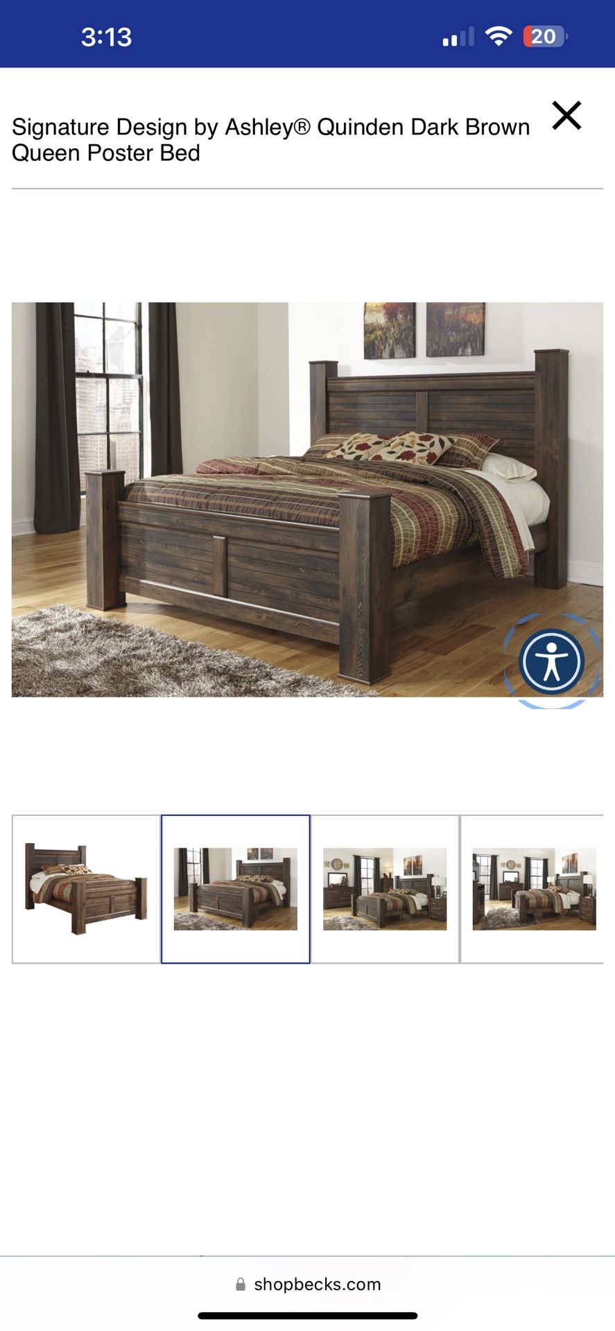 Quinden Queen Poster Bed Dresser