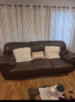 Serious inquiries only Real leather living room set & furniture
