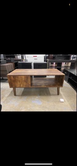 Wooden TV Stand 2 Open Shelf Spaces