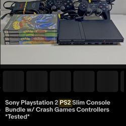 PS2 Slim for sale 2 controllers Game bundle