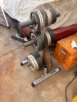 Body-Solid Weight Plate Tree with Weider Plates