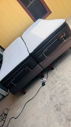 King Split Individual XL Foster Con Base Ajustable Levanta Pies Y Cabeza Masaje 💆‍♀️ 