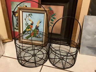 Lg & Small Black Wire Baskets