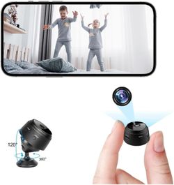 Mini Camera for Home Use, Mini Security Wireless WiFi Camera, HD 1080P Indoor/Outdoor Night Vision Nanny Cam for Baby, Pets, Compatible with Smartphon