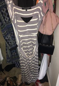 Grey and white summer dress