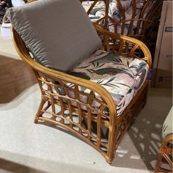 Bamboo Chair And Foot Stool