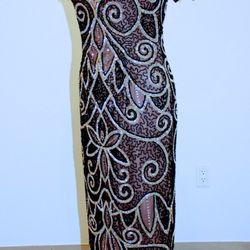 Black And Gold Beaded Dress 