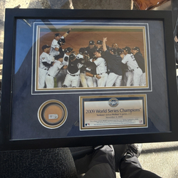 New York Yankees 2009 World Series Champions Used Game Field Dirt Collage