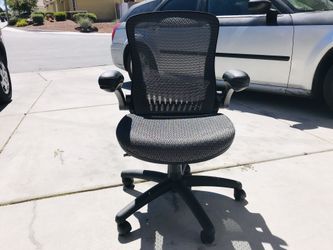 Office Star Chair Mesh Back & Seat, 2-to-1 Synchro & Lumbar Support Managers Chair, Black
