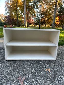 White Solid Wood Bookshelf with Two Shelves