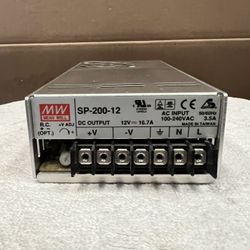 Mean Well SP-200-12 Enclosed Switching AC-to-DC Power Supply, Single Output, 12V, 200.4W, 2.0" H x 3.9" W x 7.0" L