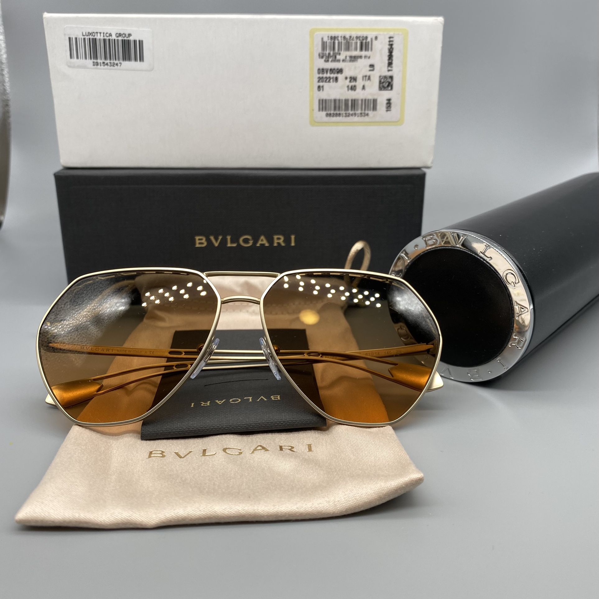 Bulgari Sunglasses Rband New Avaiator 6098 Brown