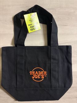 Traders joes black tote bags Halloween trick or treat black color