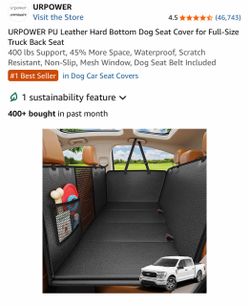 URPOWER PU Leather Hard Bottom Dog Seat Cover for Full-Size Truck Back Seat