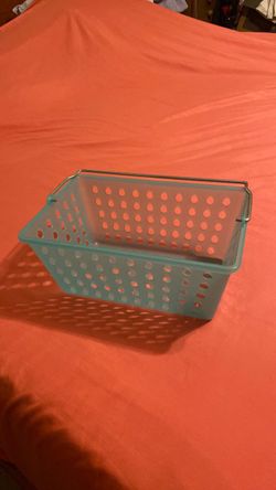 Small Teal Plastic Storage Basket