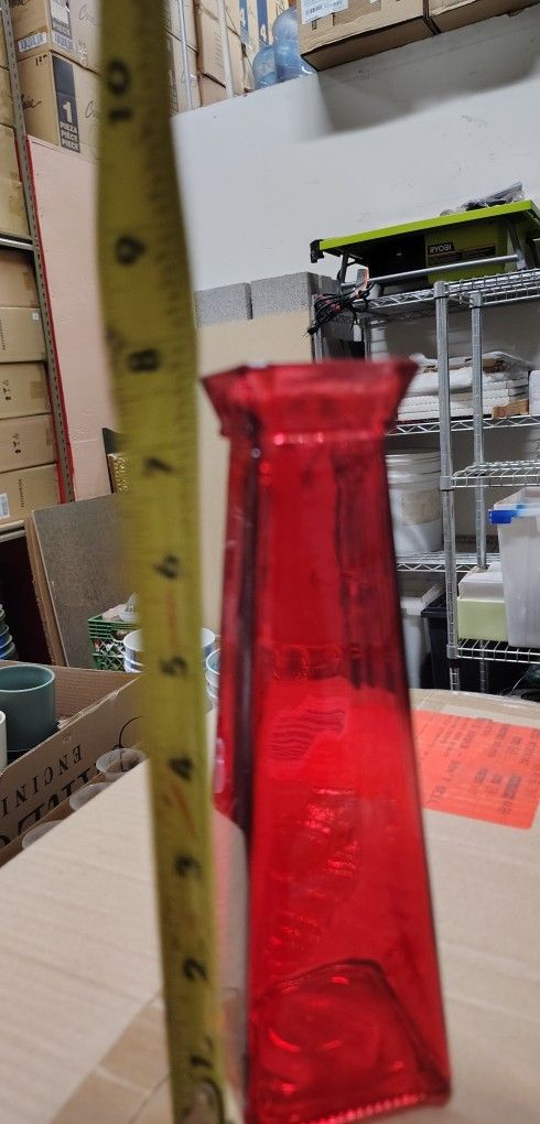 Red Glass Vases