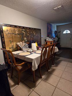 Dining Table, Chairs, Buffet Server