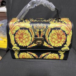Versace Black And Gold  Medium  Handbag