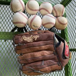 Baseball Glove + Baseballs