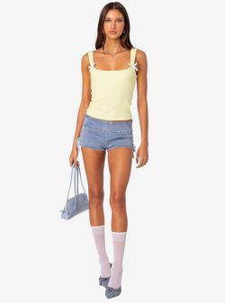 Lola Ribbed Tank Top Yellow