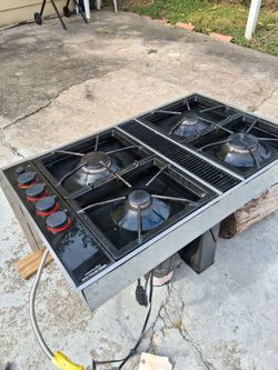 Gas cooktop black Estufa de gas con extractor de humo