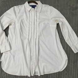 Susan Graver Tuxedo Pleats Top USED 