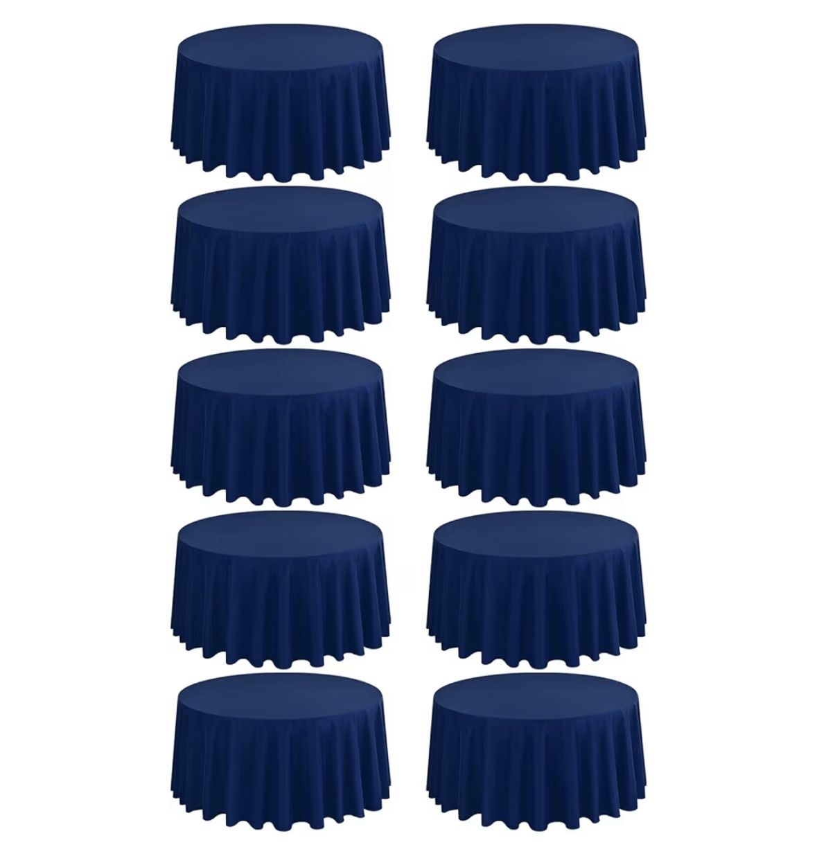 Round Banquet Tablecloths - 10 Pk 120”