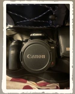 Canon EOS Rebel DSLR + 18-55mm & Quantaray 70-300mm Lenses + Bag - $200