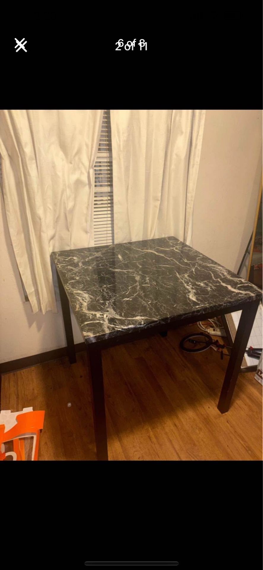 $140 marble Square Kitchen/Dining Table