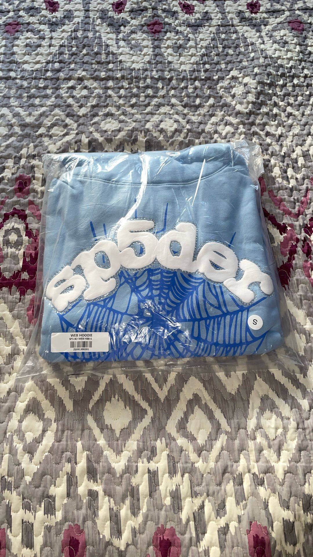Spider Hoodie Blue Small 